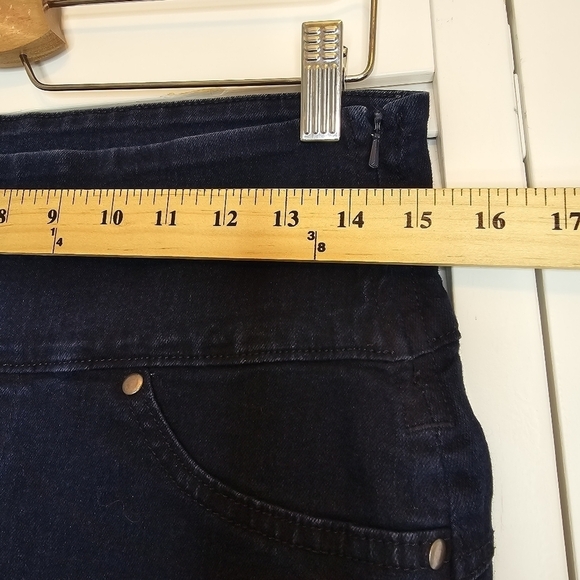 SPANX‎ Ready To Wow Jean Ankle Leggings Women's Large Blue Dark Wash High Rise - Picture 11 of 14